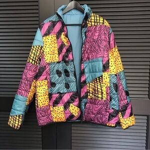 Disney Reversable Sally Nightmare Before Christmas Puffer Jacket, Size Large